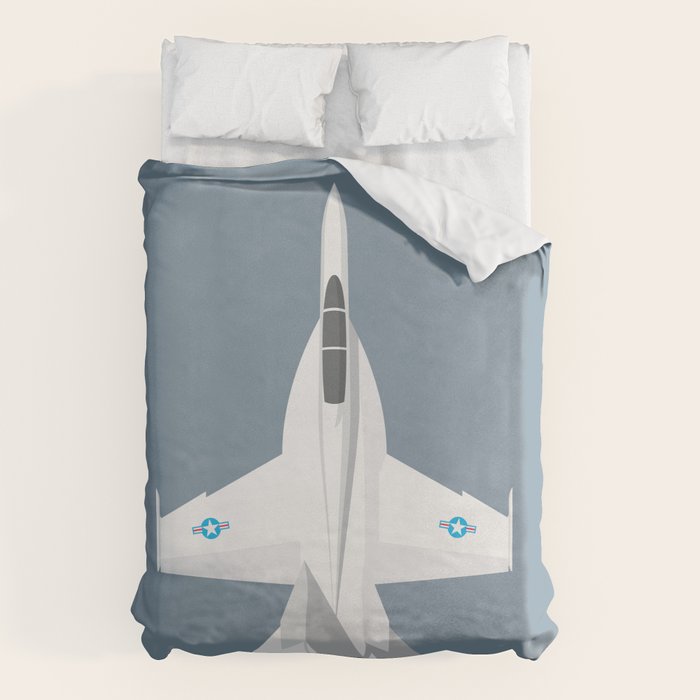 F-18 Super Hornet Jet Aircraft - Slate Duvet Cover Gallery Image 1