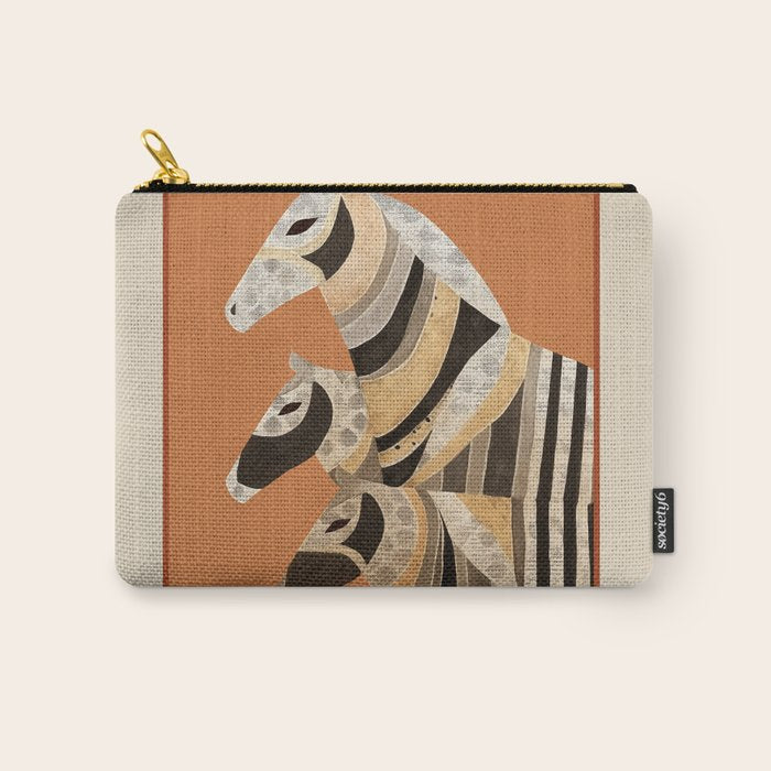 Horses in Stripes II Carry All Pouch Gallery Image 1