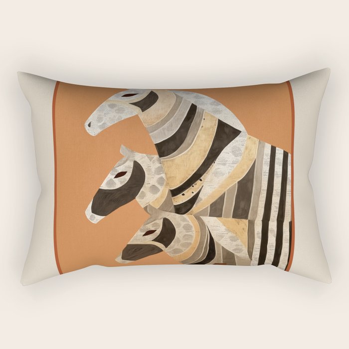 Horses in Stripes II Rectangular Pillow Gallery Image 1