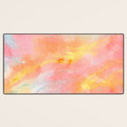 Abundance - abstract pink marbling painting Desk Mat Gallery Image 3