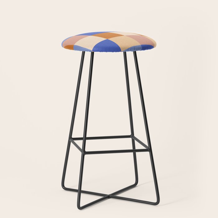 Bold Retro Checks Pattern - Large XXIX Stool Gallery Image 1