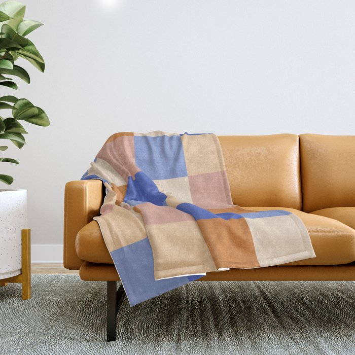 Bold Retro Checks Pattern - Large XXIX Throw Blanket Gallery Image 1