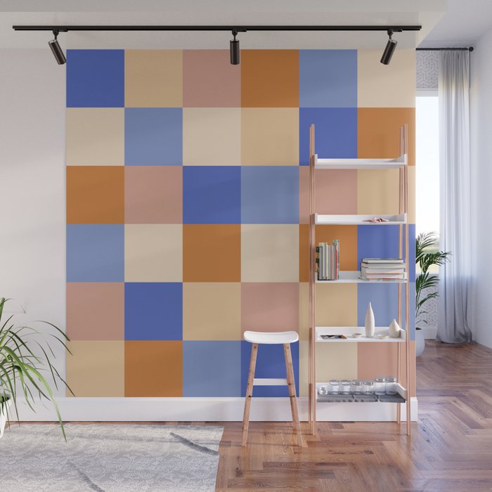 Bold Retro Checks Pattern - Large XXIX Wall Mural Gallery Image 1