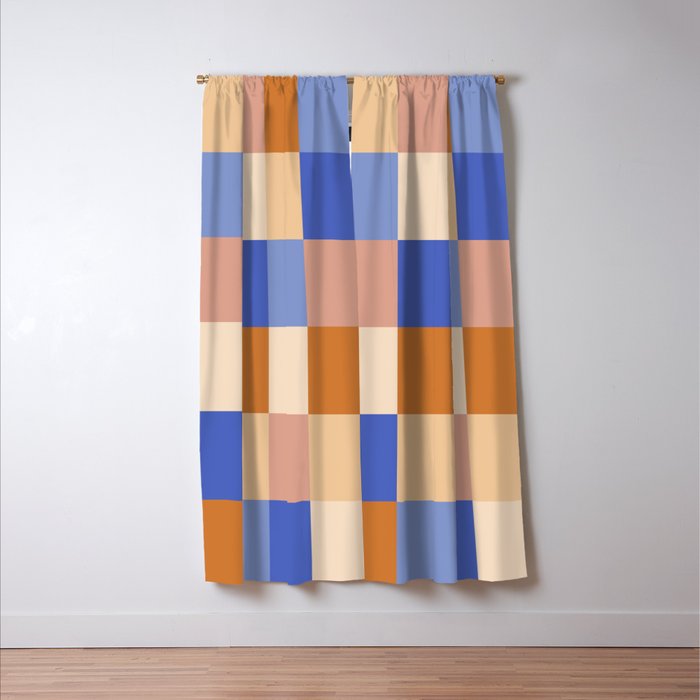 Bold Retro Checks Pattern - Large XXIX Window Curtain Gallery Image 3
