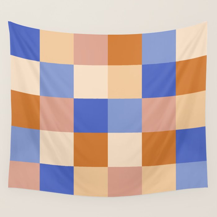 Bold Retro Checks Pattern - Large XXIX Wall Tapestry Gallery Image 4