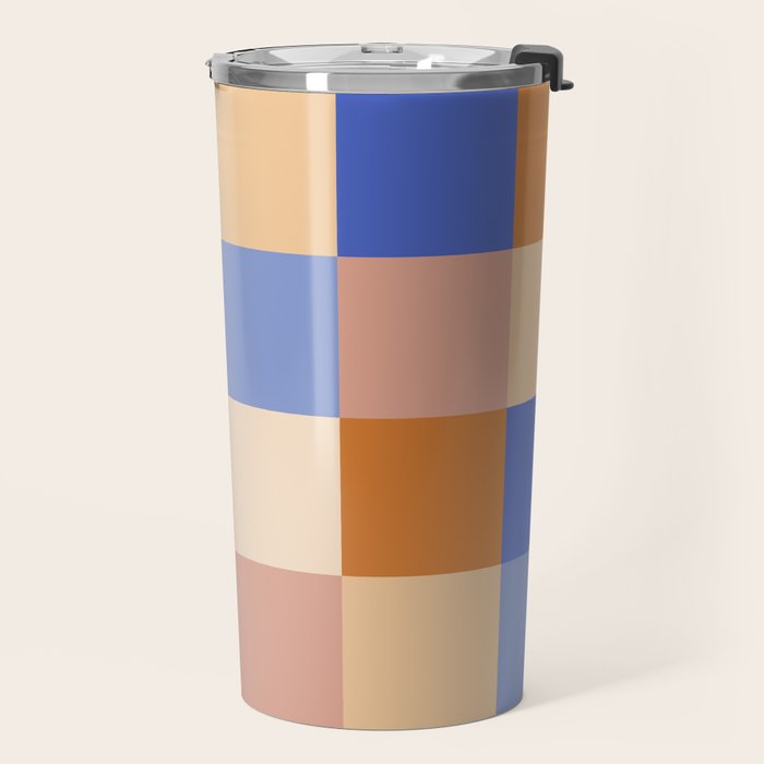 Bold Retro Checks Pattern - Large XXIX Travel Mug Gallery Image 2