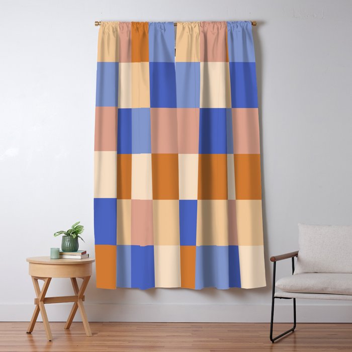Bold Retro Checks Pattern - Large XXIX Window Curtain Gallery Image 5
