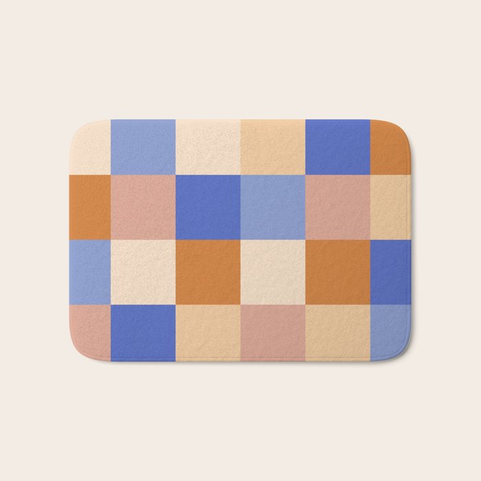 Bold Retro Checks Pattern - Large XXIX Bath Mat Gallery Image 1