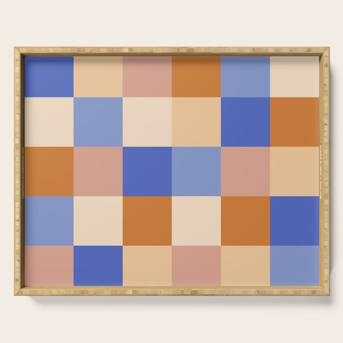 Bold Retro Checks Pattern - Large XXIX Serving Tray Gallery Image 1