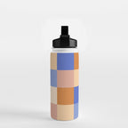 Bold Retro Checks Pattern - Large XXIX Water Bottle Gallery Image 2