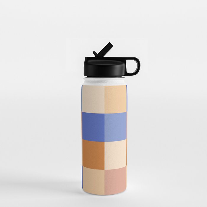 Bold Retro Checks Pattern - Large XXIX Water Bottle Gallery Image 1