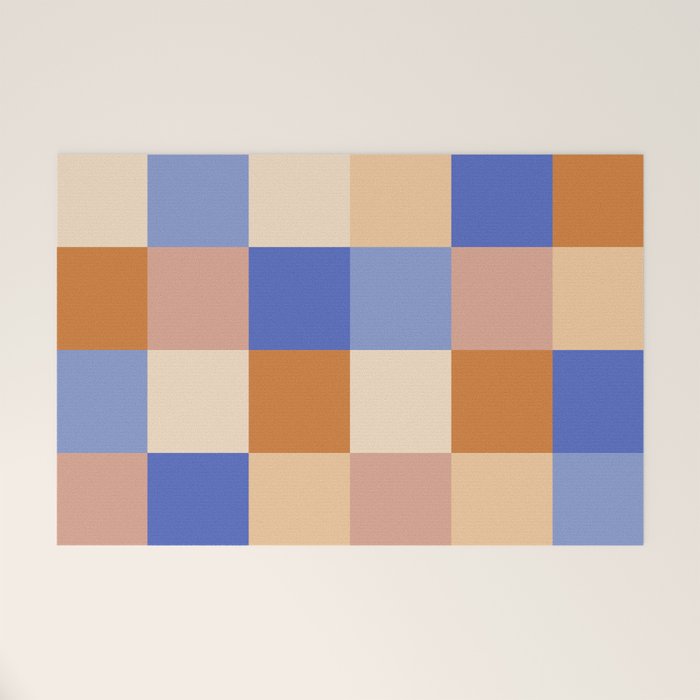 Bold Retro Checks Pattern - Large XXIX Welcome Mat Gallery Image 1