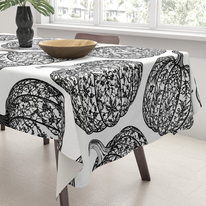 Lace Pumpkin Halloween Pattern Needle Bobbin Crochet Thread Tablecloth Gallery Image 3