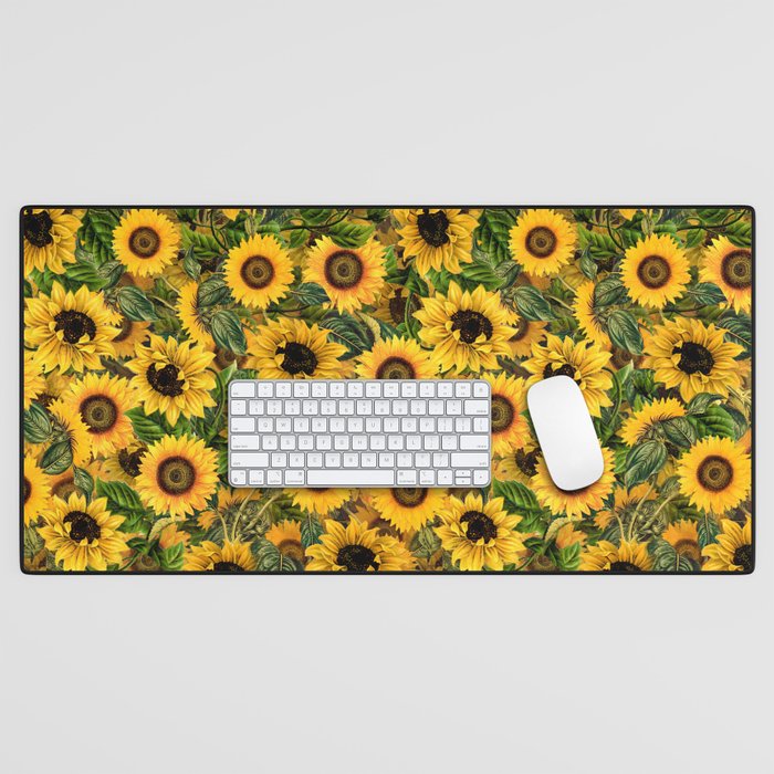 Vintage & Shabby Chic - Noon Sunflowers Garden Desk Mat Gallery Image 1