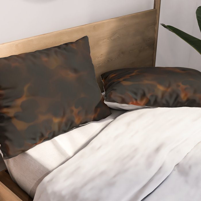 Tortoise Shell Dark Red Pillow Sham Gallery Image 2