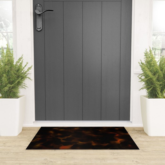 Tortoise Shell Dark Red Welcome Mat Gallery Image 3