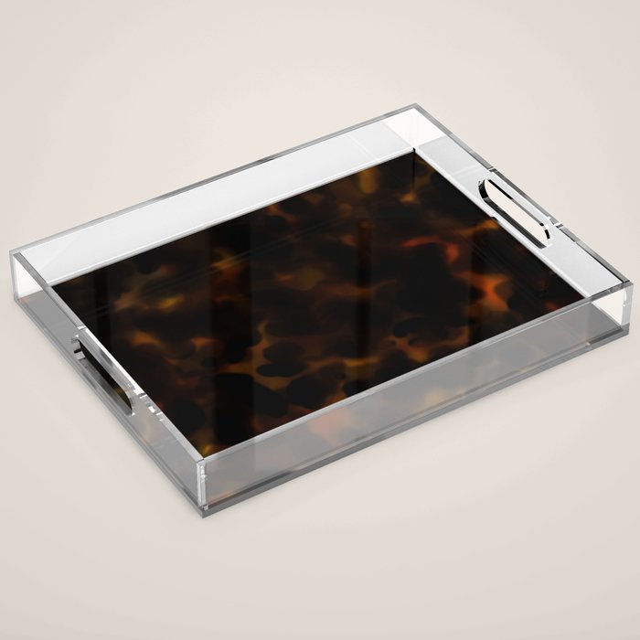 Tortoise Shell Dark Red Acrylic Tray Gallery Image 1
