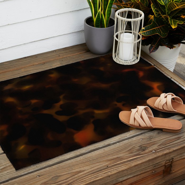 Tortoise Shell Dark Red Outdoor Rug Gallery Image 2