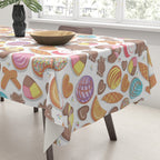 Mexican Sweet Bakery Frenzy // white background // pastel colors pan dulce Tablecloth Gallery Image 3