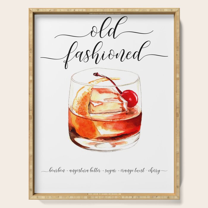 Cocktail Recipe. Old Fashioned. Serving Tray Gallery Image 1