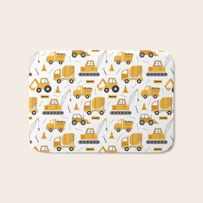 Construction Trucks Bath Mat Gallery Image 1