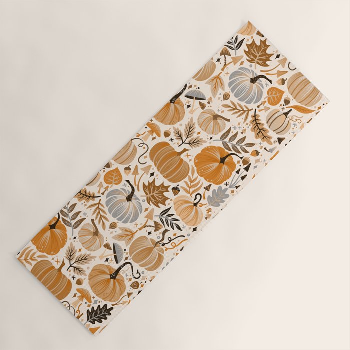 Pumpkin Confetti - Orange on Cream Yoga Mat Gallery Image 1