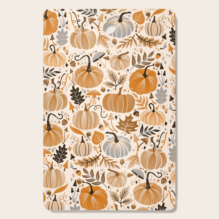 Pumpkin Confetti - Orange on Cream Cutting Board Gallery Image 1