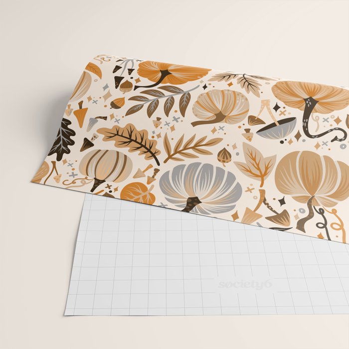 Pumpkin Confetti - Orange on Cream Wrapping Paper Gallery Image 2