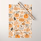 Pumpkin Confetti - Orange on Cream Wrapping Paper Gallery Image 1