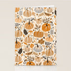 Pumpkin Confetti - Orange on Cream Stationery Card Gallery Image 2