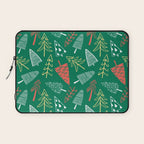 Christmas pine tree doodle pattern Laptop Sleeve Gallery Image 1