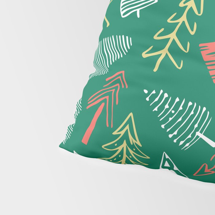 Christmas pine tree doodle pattern Pillow Sham Gallery Image 4