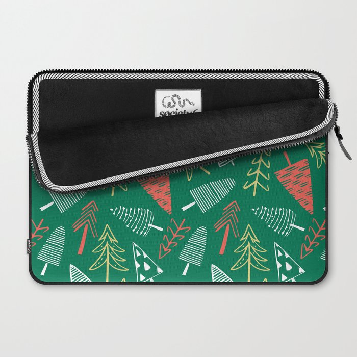Christmas pine tree doodle pattern Laptop Sleeve Gallery Image 2