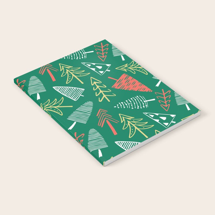 Christmas pine tree doodle pattern Notebook Gallery Image 2