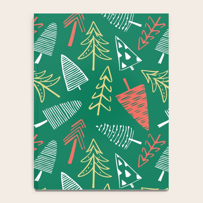 Christmas pine tree doodle pattern Notebook Gallery Image 4