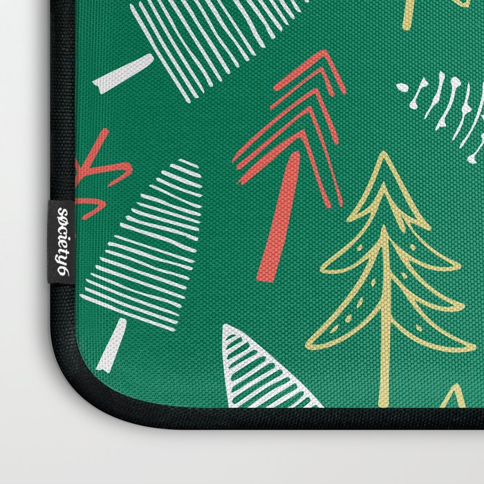 Christmas pine tree doodle pattern Laptop Sleeve Gallery Image 3