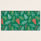 Christmas pine tree doodle pattern Desk Mat Gallery Image 3