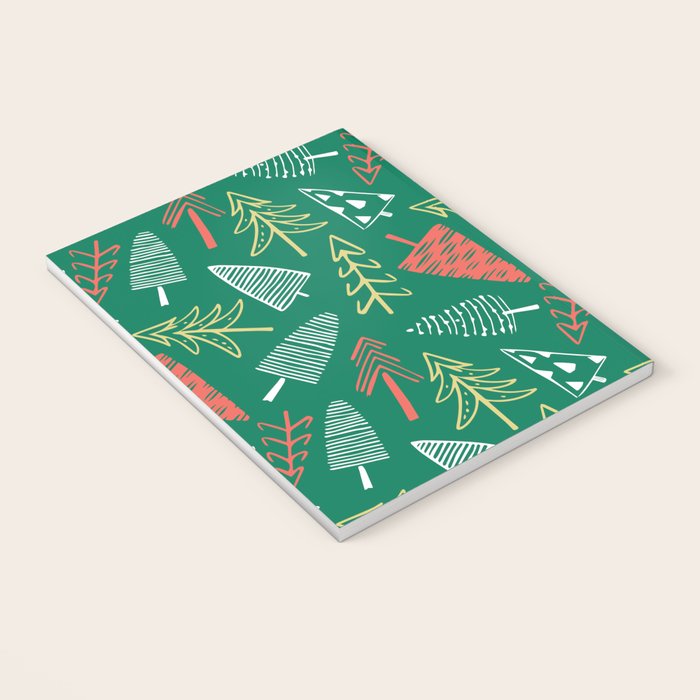 Christmas pine tree doodle pattern Notebook Gallery Image 3