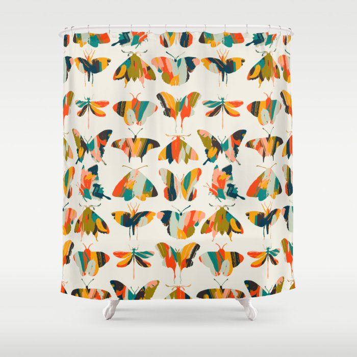 colorful butterflies Shower Curtain Gallery Image 1