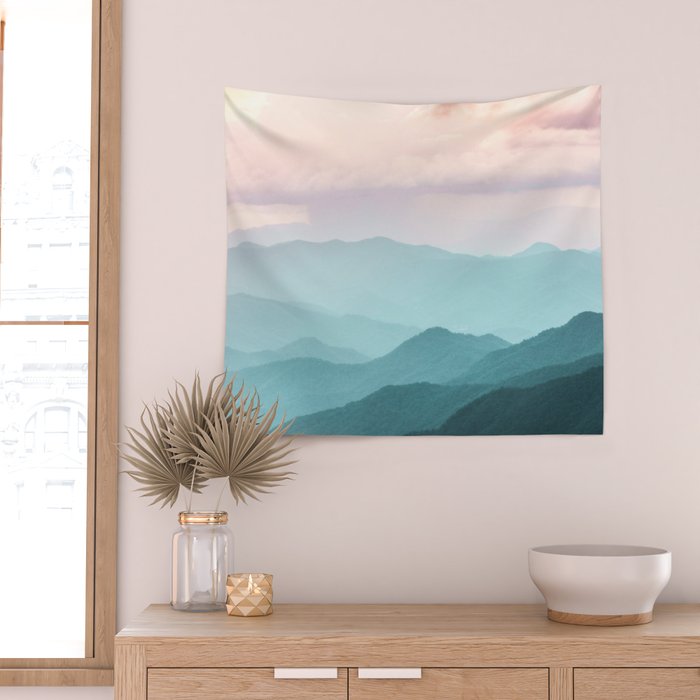 Smoky Mountain National Park Sunset Layers II - Nature Photography Wall Tapestry Gallery Image 2