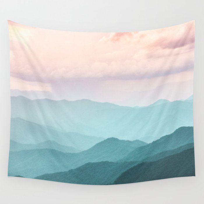 Smoky Mountain National Park Sunset Layers II - Nature Photography Wall Tapestry Gallery Image 1