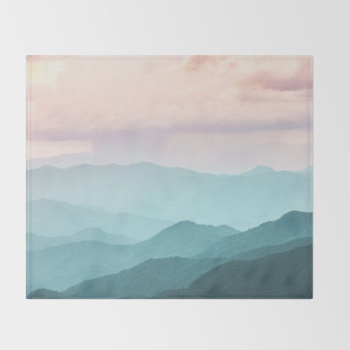 Smoky Mountain National Park Sunset Layers II - Nature Photography Throw Blanket Gallery Image 2