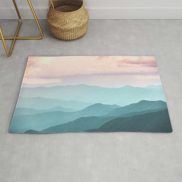 Smoky Mountain National Park Sunset Layers II - Nature Photography Rug Gallery Image 1