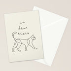Un Deux Trois Cat / Minimalist Line Drawing Stationery Card Gallery Image 2