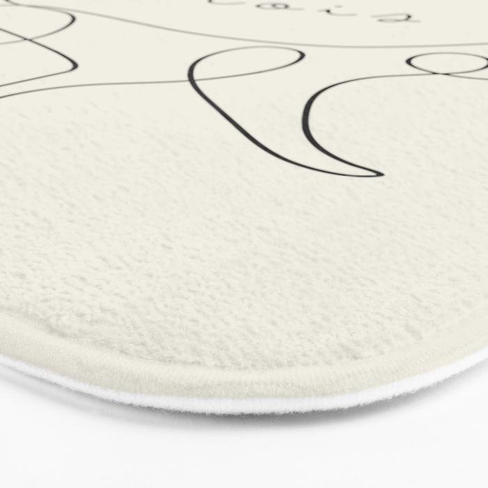 Un Deux Trois Cat / Minimalist Line Drawing Bath Mat Gallery Image 3
