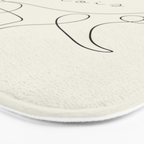 Un Deux Trois Cat / Minimalist Line Drawing Bath Mat Gallery Image 3
