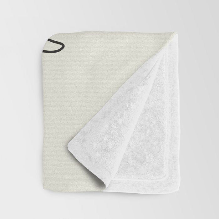 Un Deux Trois Cat / Minimalist Line Drawing Throw Blanket Gallery Image 3