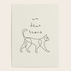 Un Deux Trois Cat / Minimalist Line Drawing Poster Gallery Image 4