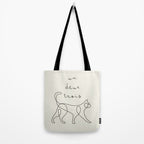 Un Deux Trois Cat / Minimalist Line Drawing Tote Bag Gallery Image 2