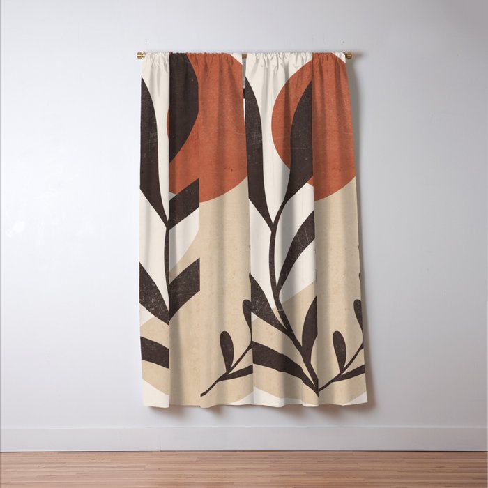Minimal Abstract Art Plant 8 Window Curtain Gallery Image 3